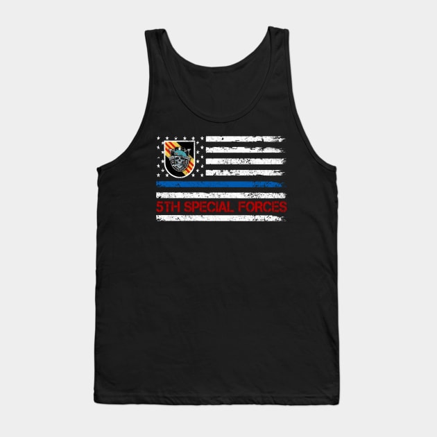 US Army 5th Special Forces Group Flag  De Oppresso Liber 5th SFG - Gift for Veterans Day 4th of July or Patriotic Memorial Day Tank Top by Oscar N Sims